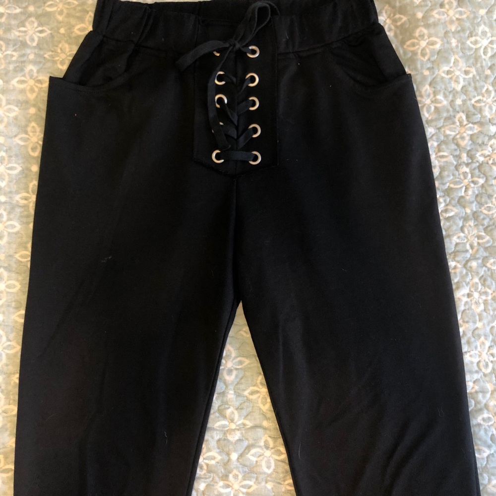 Black corset pants